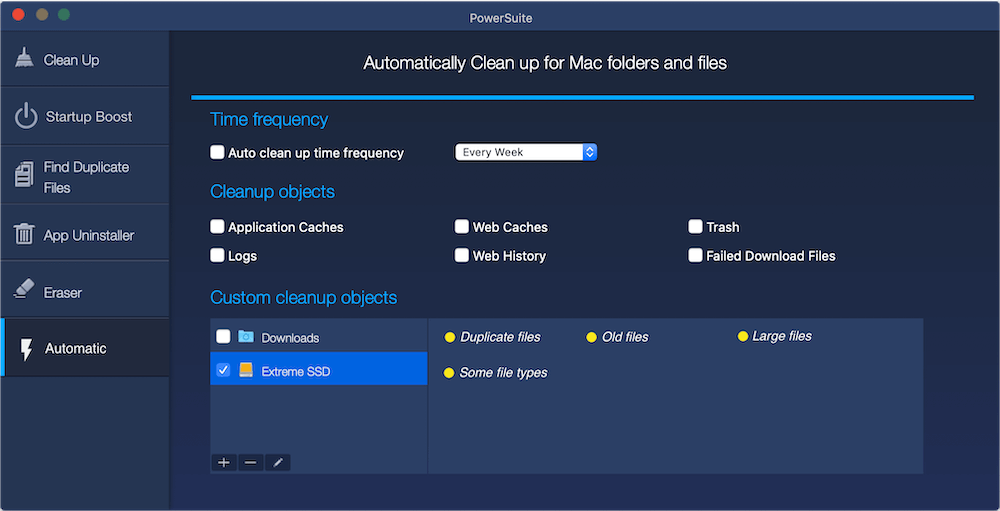 clean up old and large files from external disk