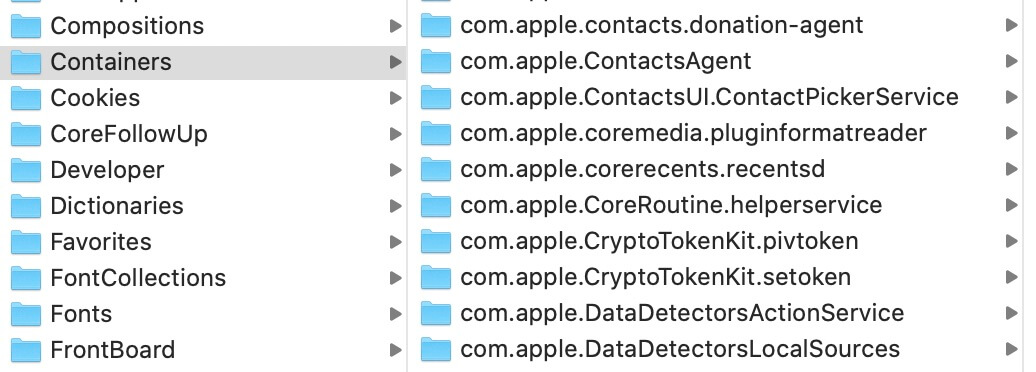 Mac containers cache files