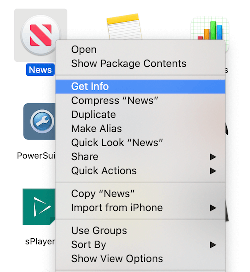 delete app with right click