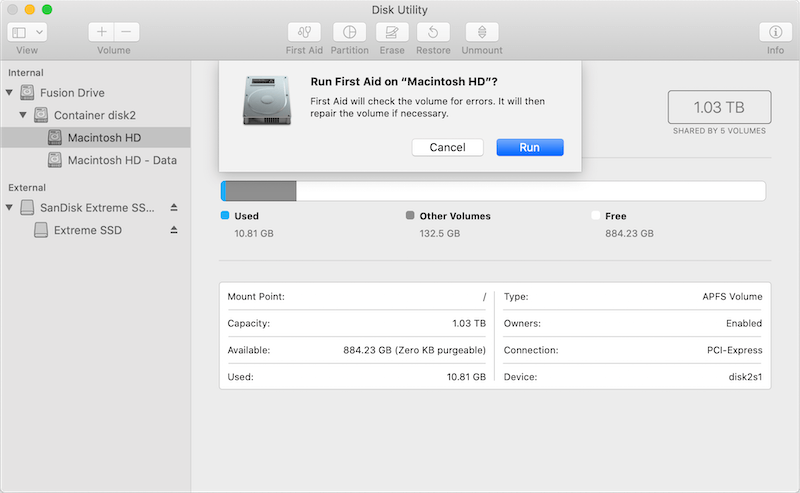 repair startup disk on Mac