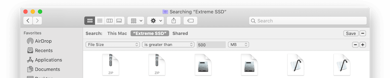 search large files on mac