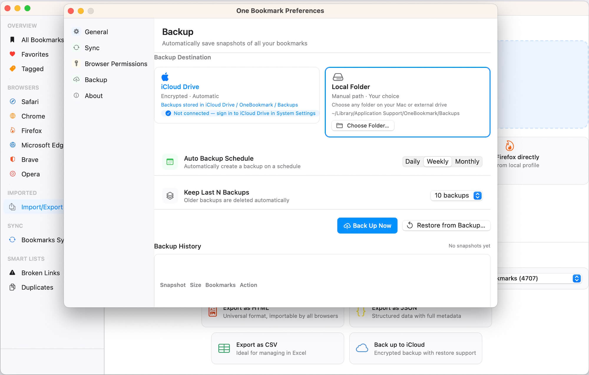 backup multiple browser bookmarks