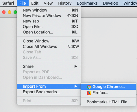 Import Bookmarks From Chrome Firefox Opera And Edge Browser To Safari