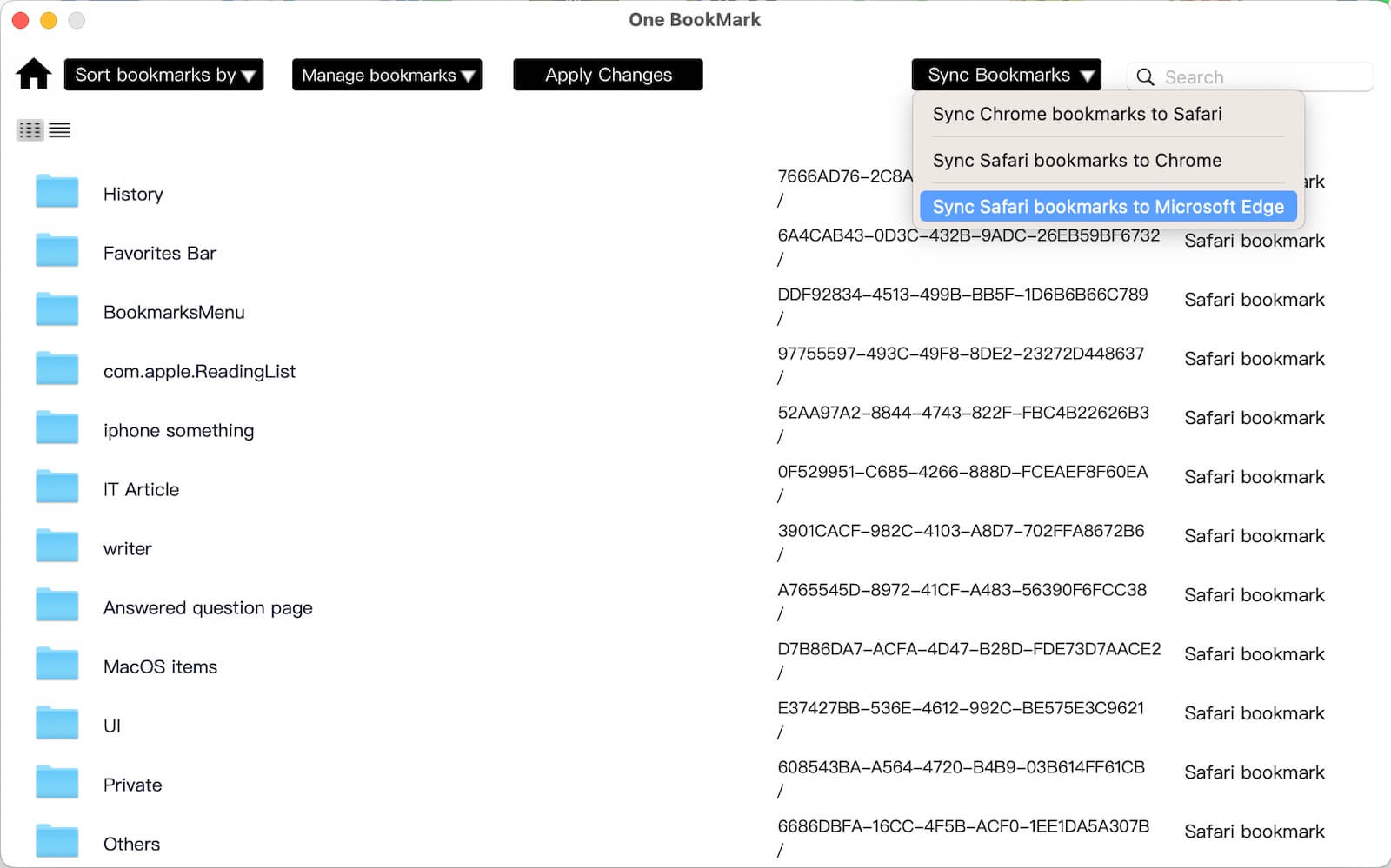 Sync Safari bookmarks to Microsoft Edge