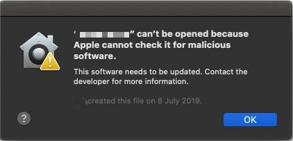 app can not open on macos catalina