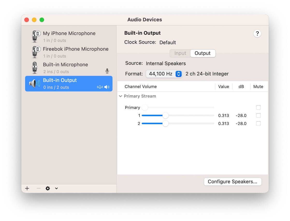 Change Audio MIDI Setup Settings