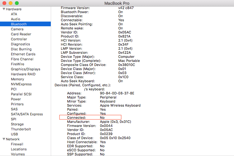 connected bluetooth device on Mac