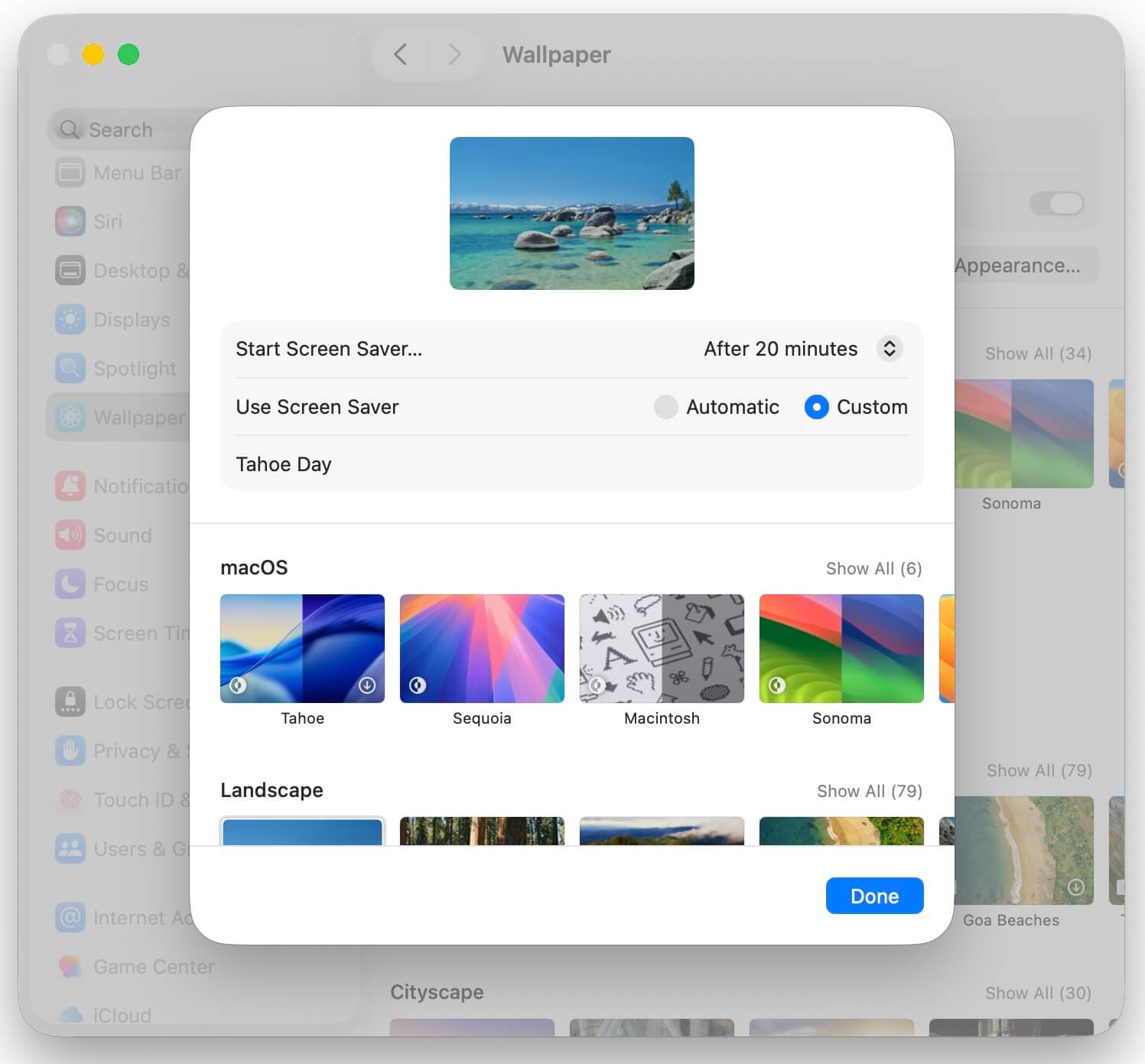 change Mac screen saver