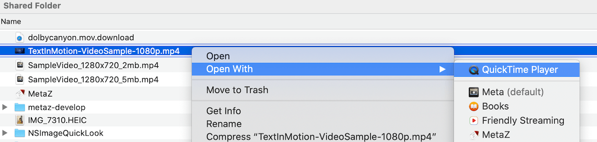 default open application in finder