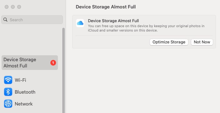 device storage full on mac