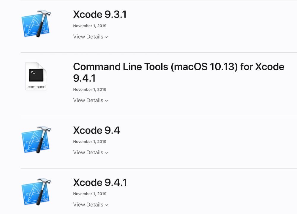 download old xcode version
