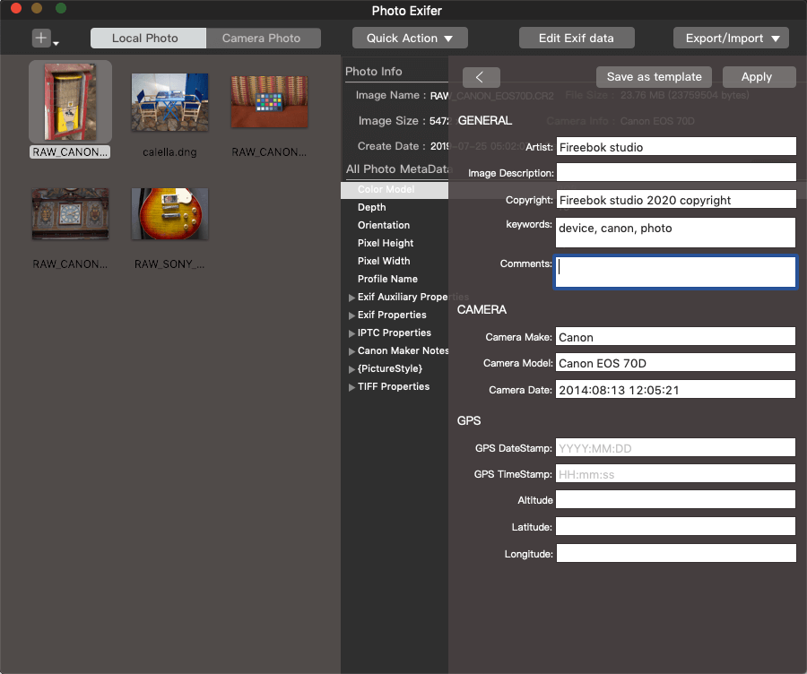 edit raw photo metadata