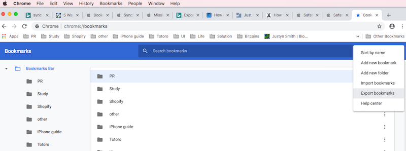 import safari bookmark to chrome