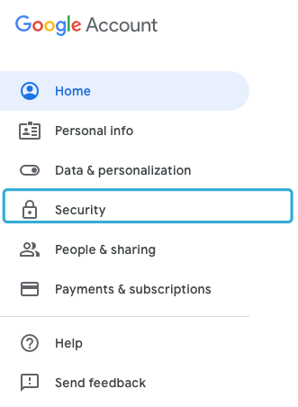 google Security setting