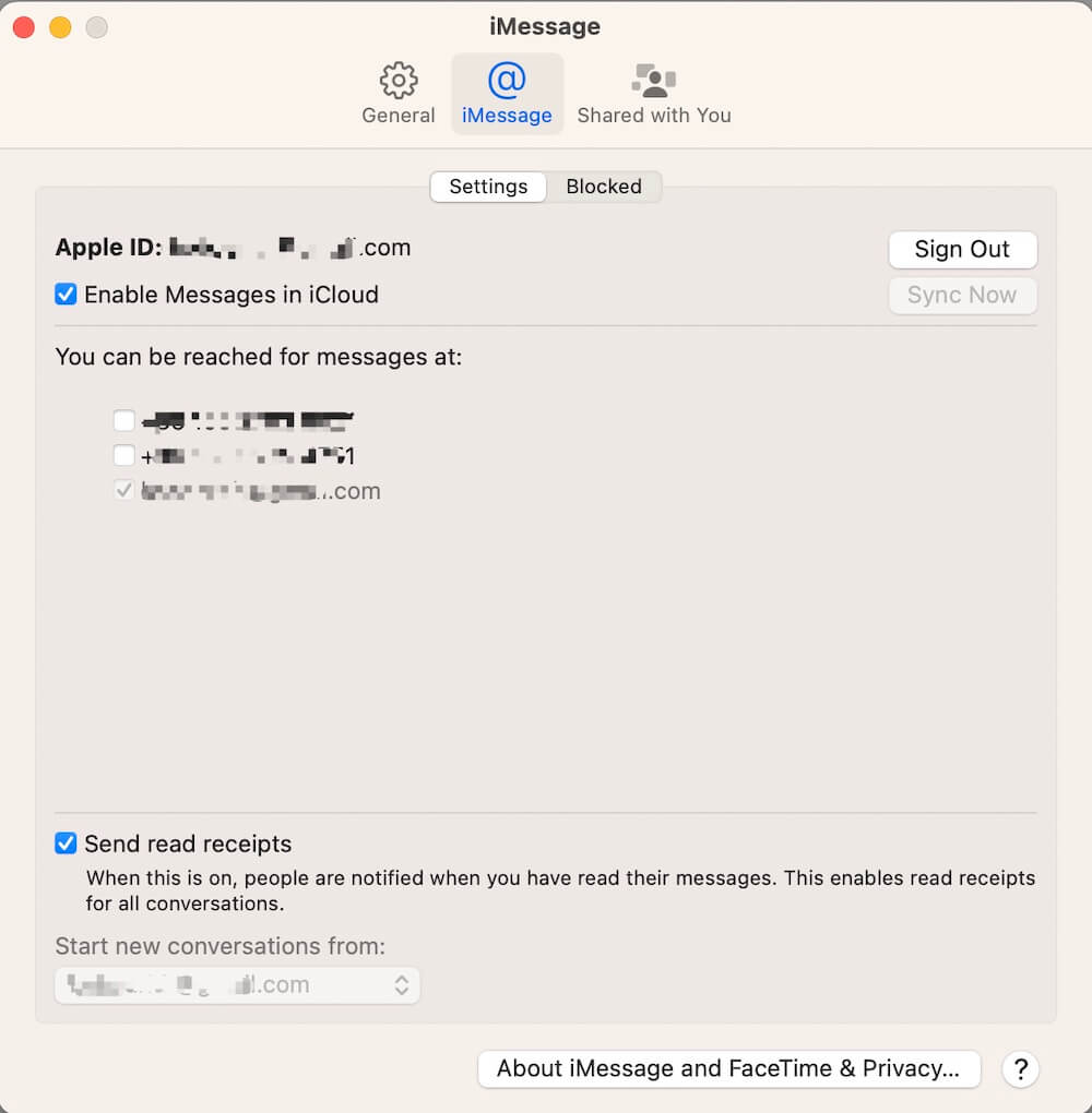 Check Mac Messages Settings