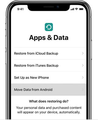 move android data to iPhone