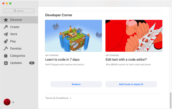 redeem promo code in Mac AppStore