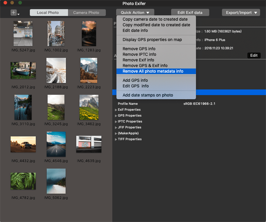 remove all photo metadata