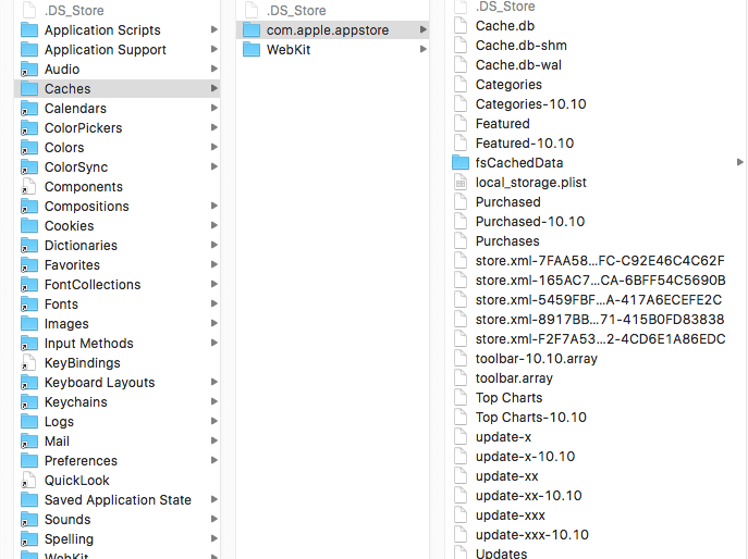 remove Appstore cache file
