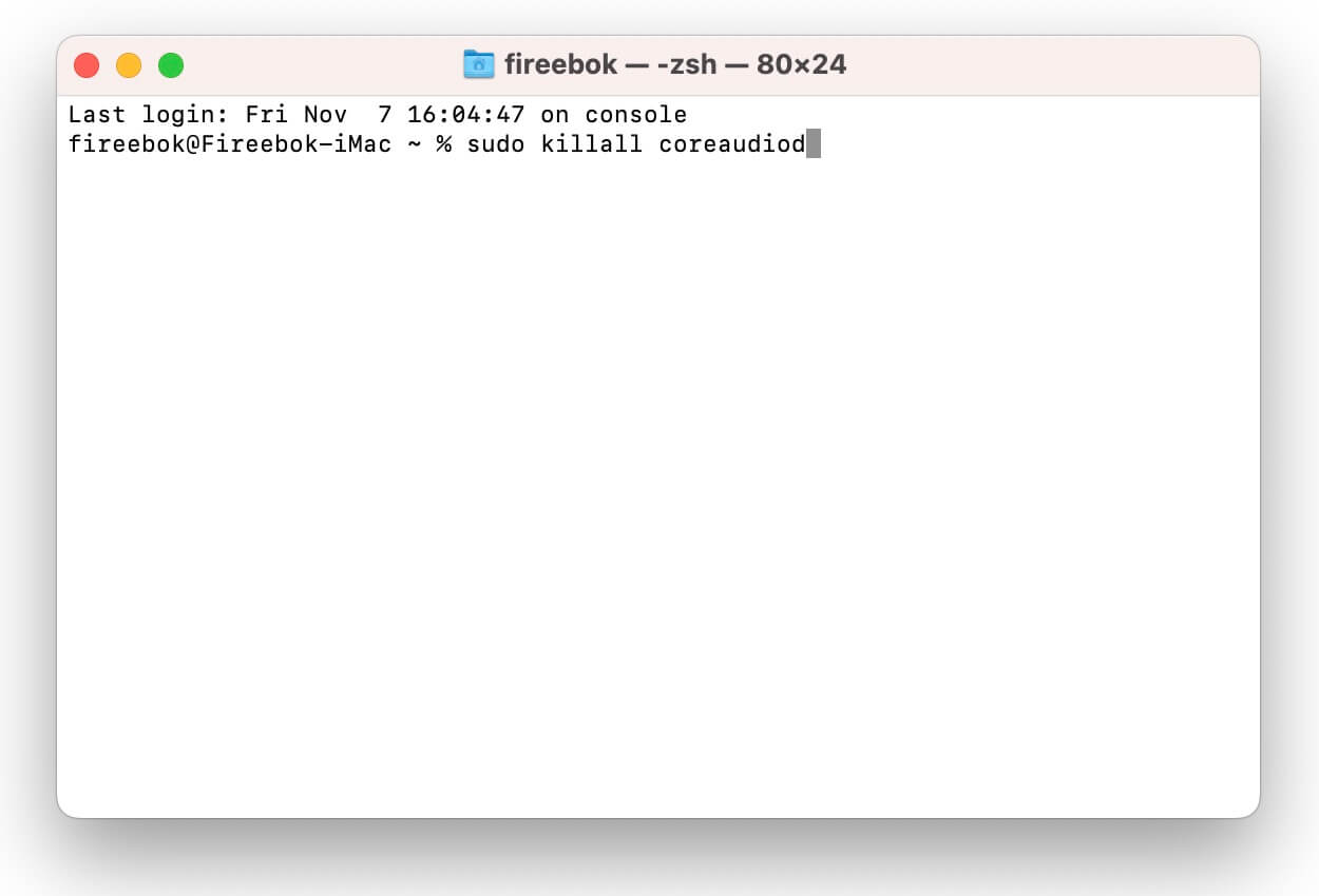 Restart CoreAudio on Mac