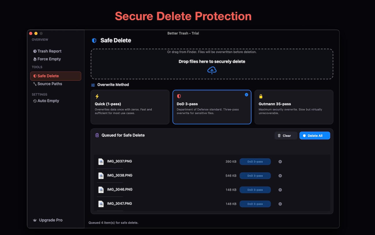 Safe Delete trash on Mac