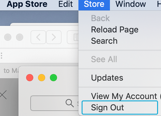 sign out appstore on mac