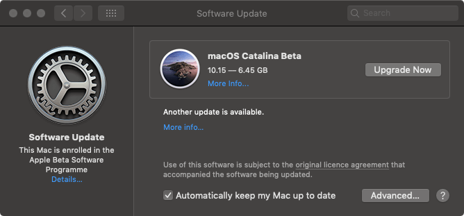 upgrade to macos catalina