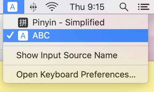use input menu to switch languages