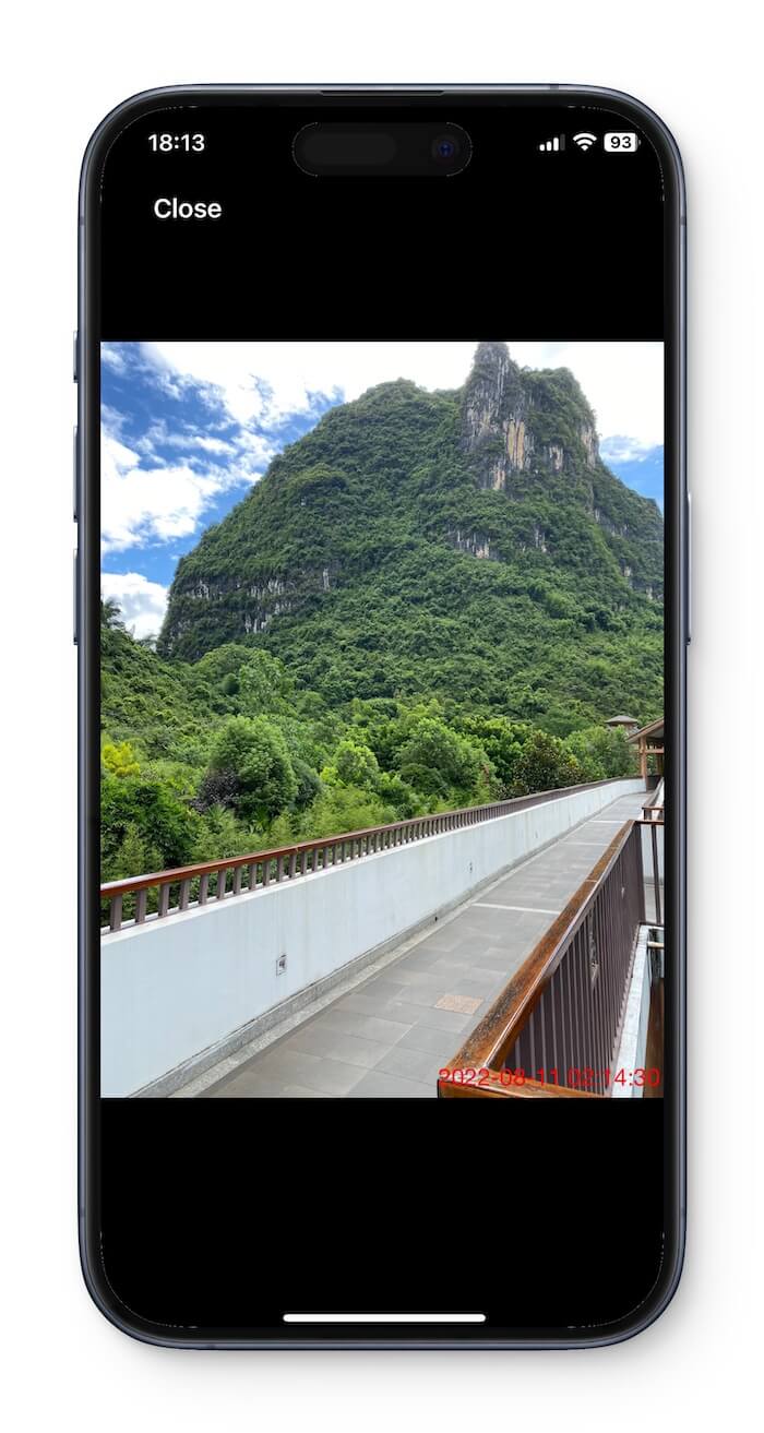 add date and time text on iPhone photo