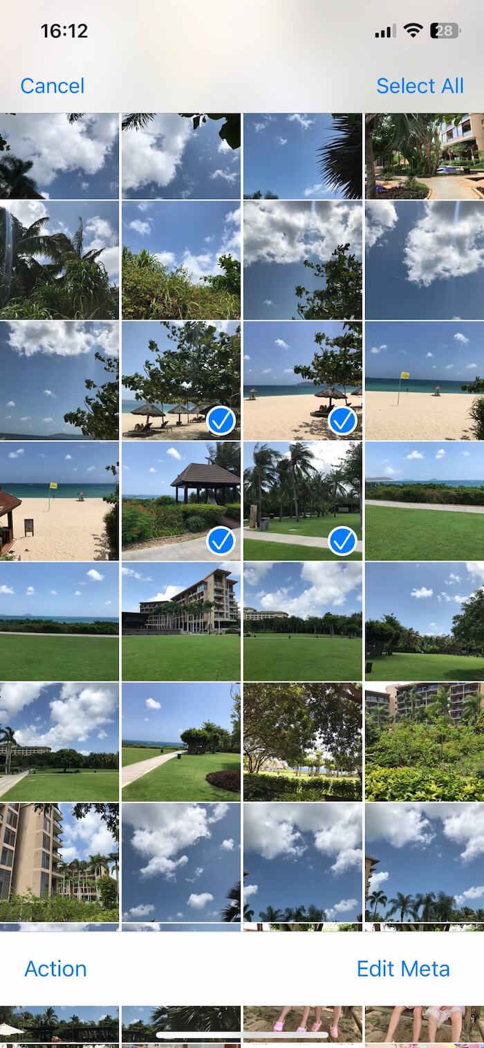 Batch select photos to edit Dates on iPhone