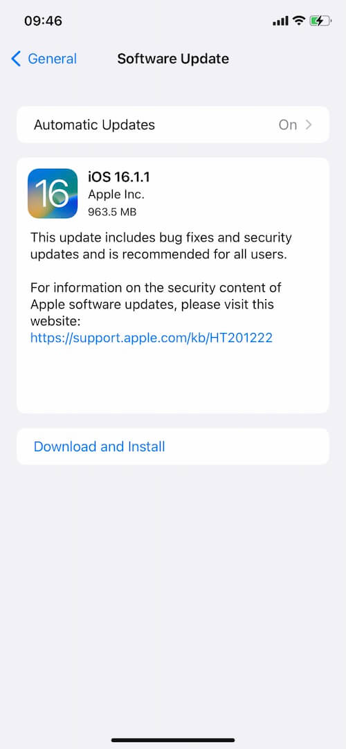 Check and update to the latest iOS