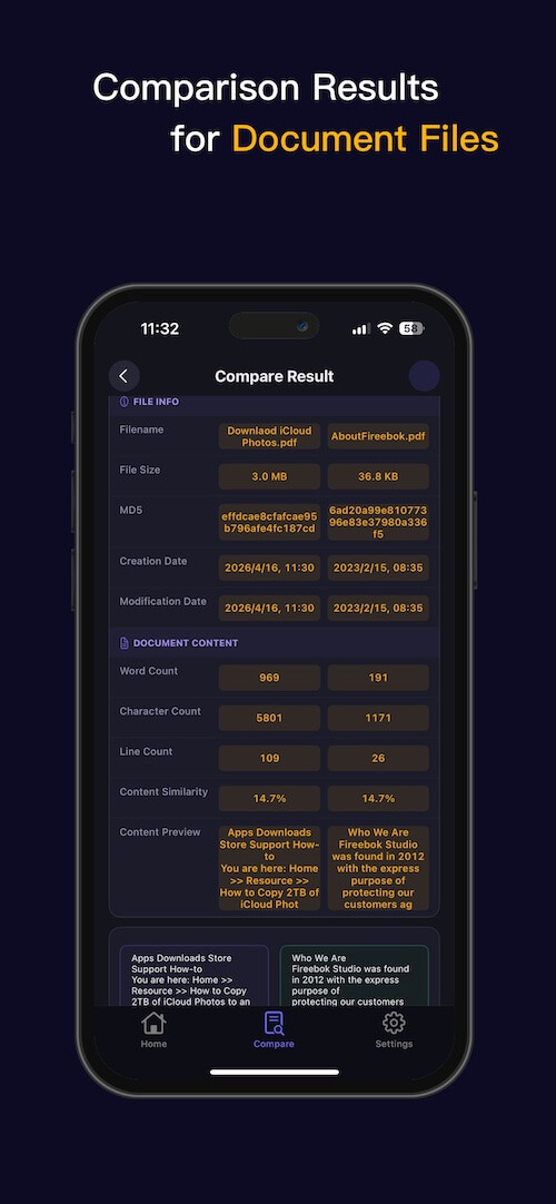 compare file content