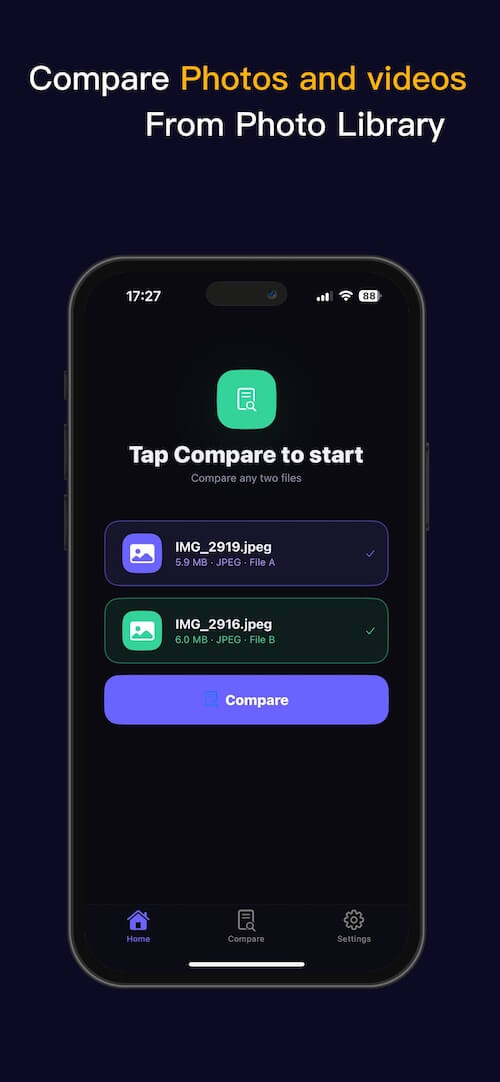 start compare file with WhatDiff