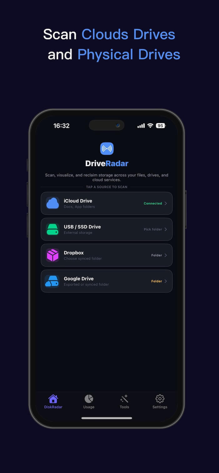 usb drive in files app