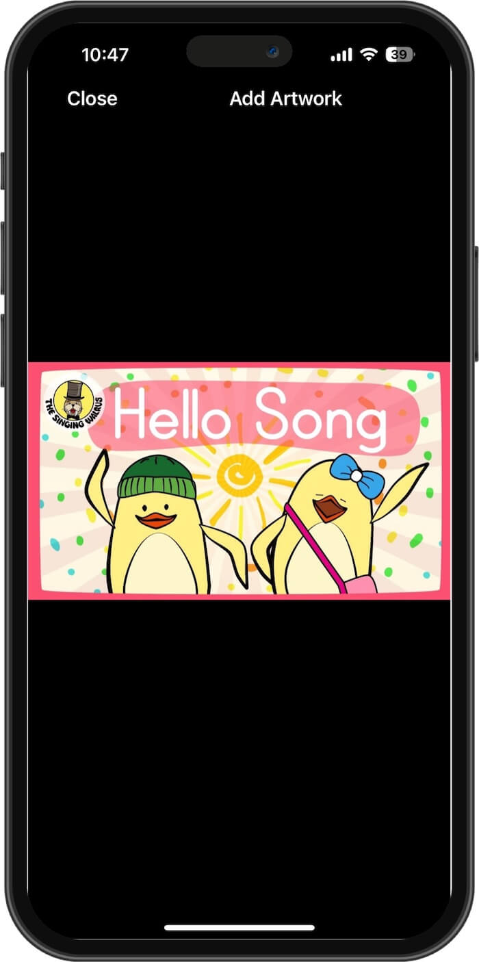 edit audio artwork on iPhone