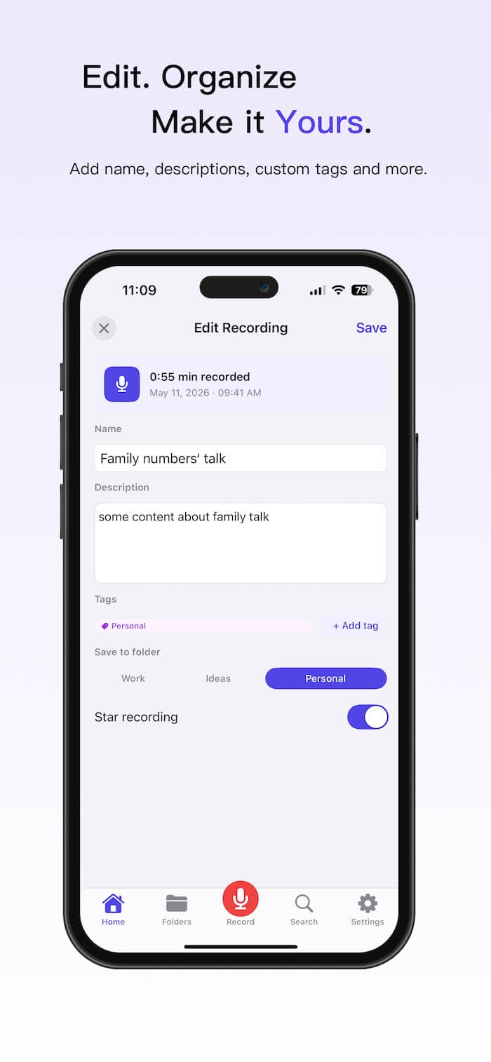 edit voice recording with voicekeeper