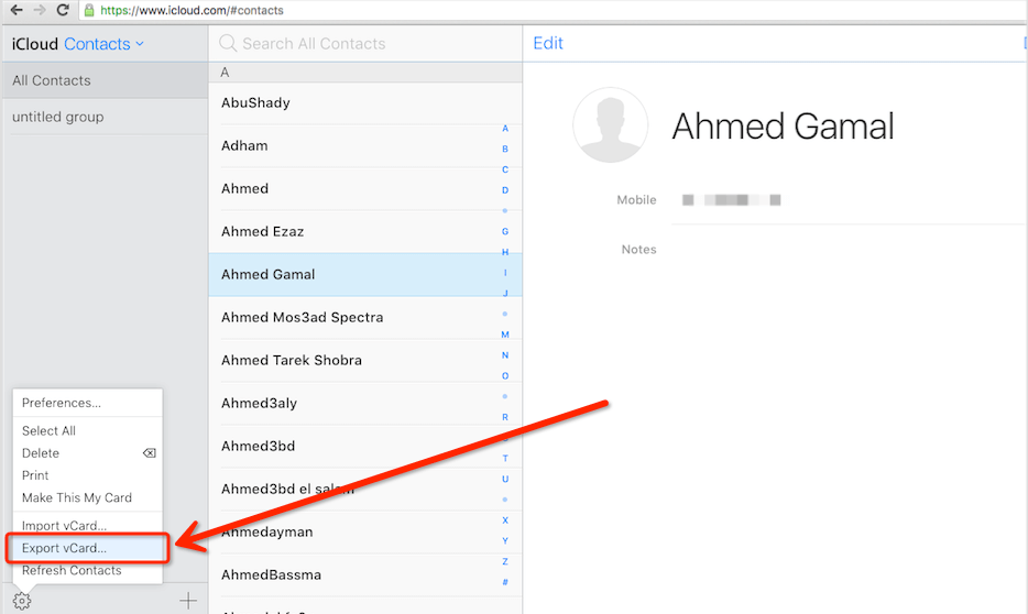 Share icloud contacts with gmail