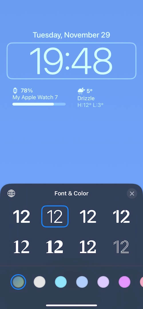 Change Clock Font of current Lock Screen