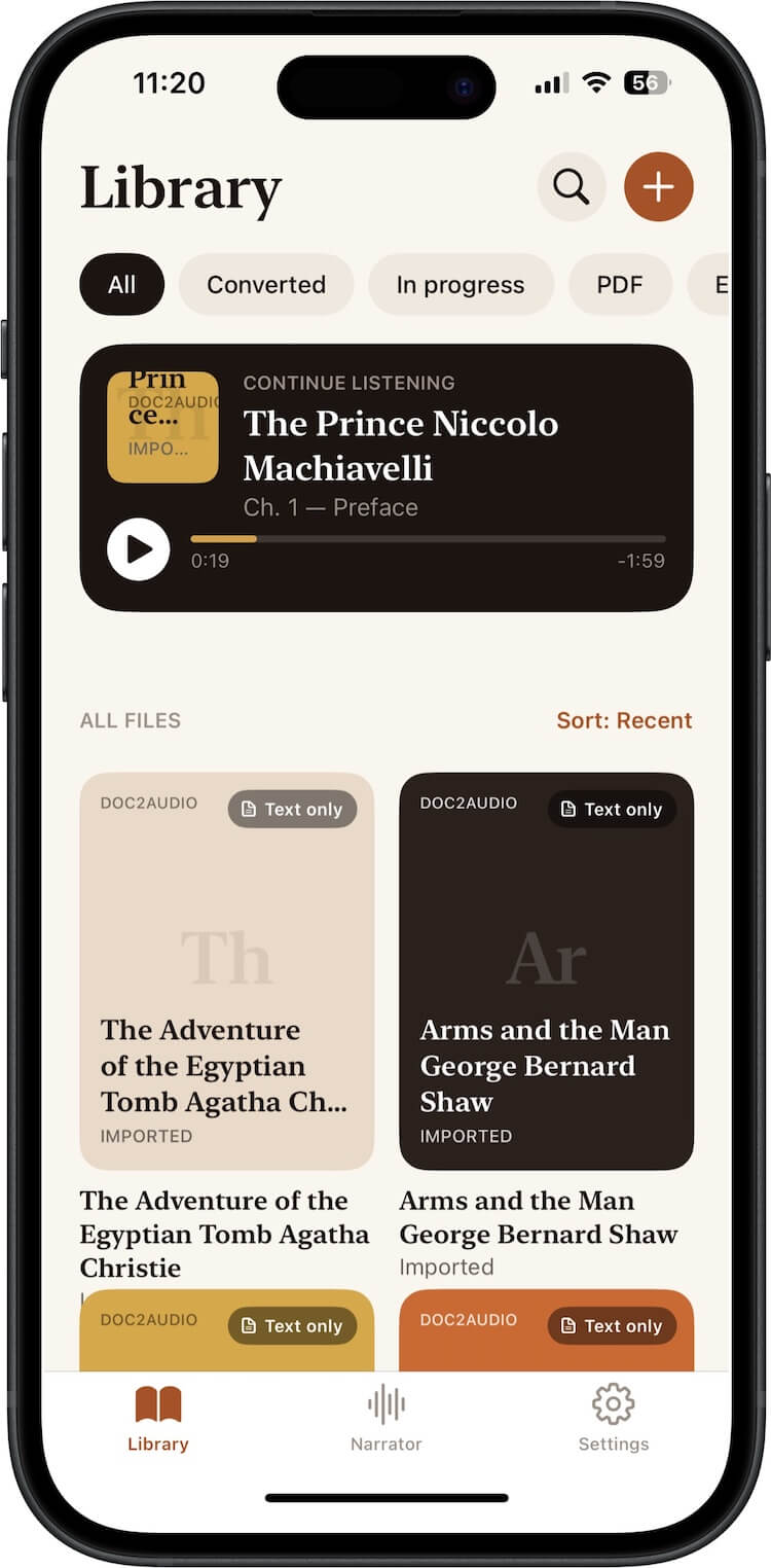 import epub file
