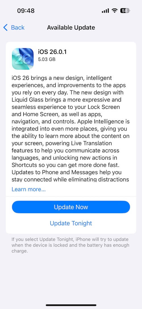 Update to the Latest iOS 26.0.1