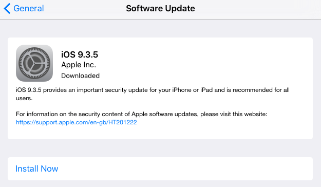 ios 9.3.5 update 