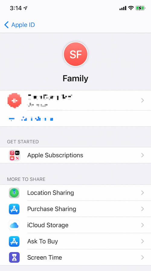 iphone family share