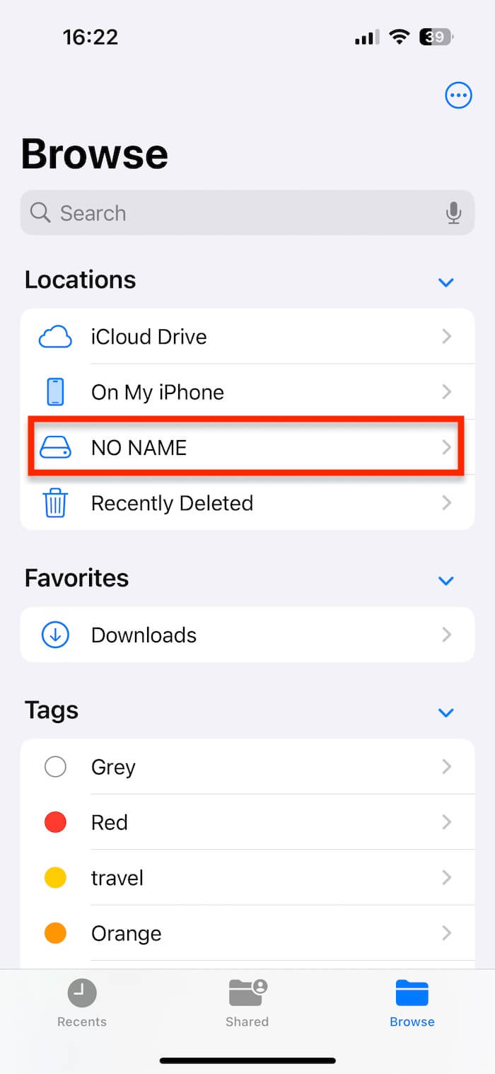 Connected iPhone Flash Drive