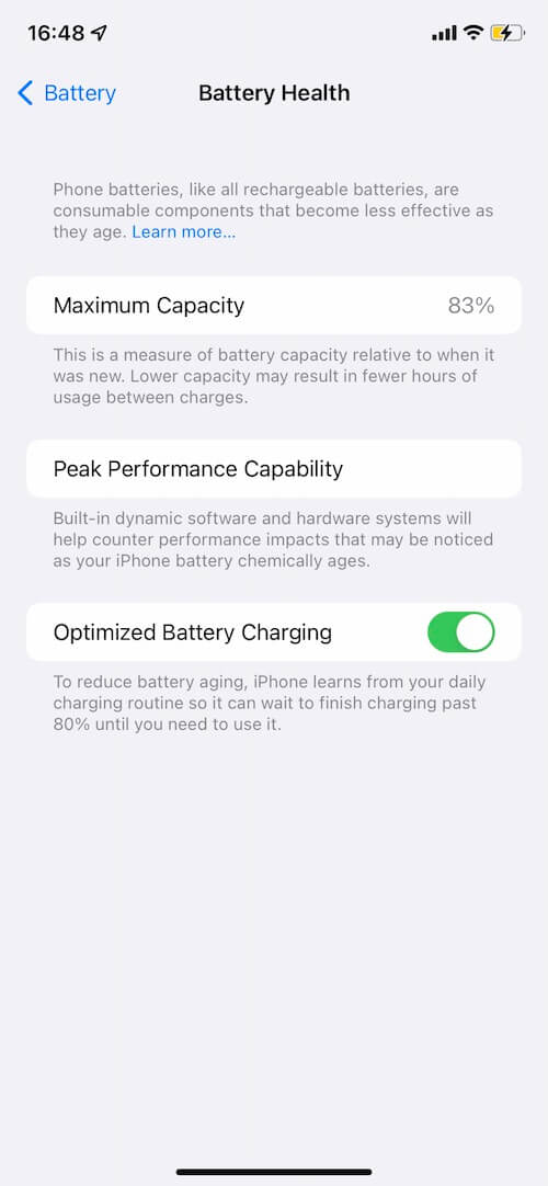 iPhone Maximum Capacity