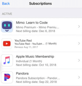 manage subscriptions on iPhone