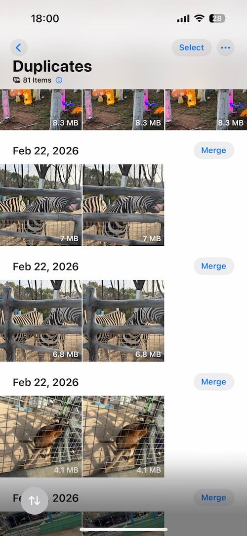 merge iPhone duplicate photos