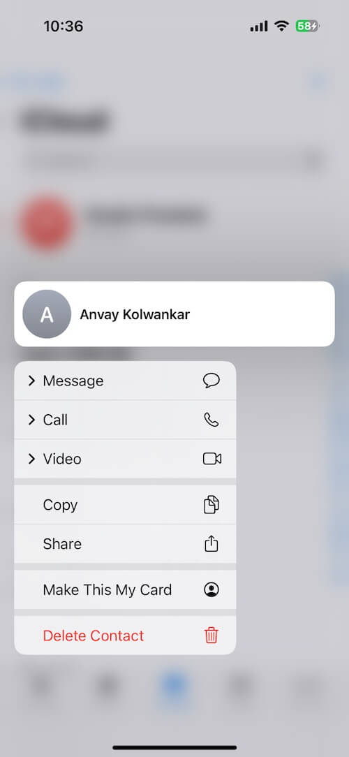 Quick Delete Saved Contacts on iPhone