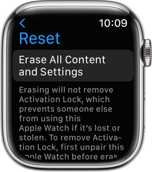 reset apple watch