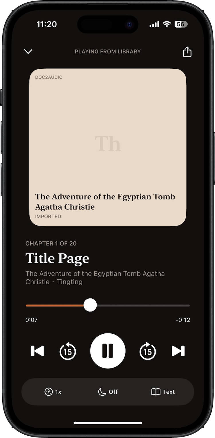 save and share epub audio on iPhone
