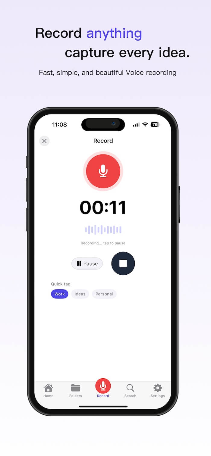 start to record voice with voicekeeper